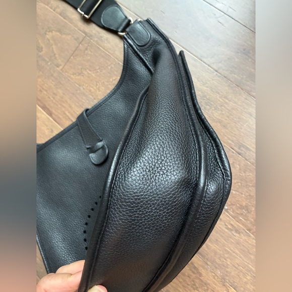 Hermes Black Leather Messenger Bag - Picture 5 of 13
